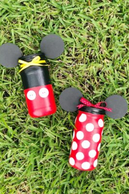 Homemade Mickey Minnie Mouse Mason Jars