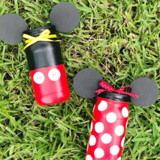 Homemade Mickey Minnie Mouse Mason Jars