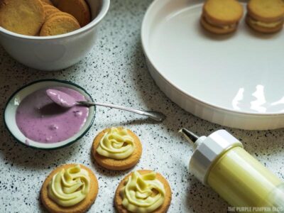 cookies topped with lemon cheesecake mixture