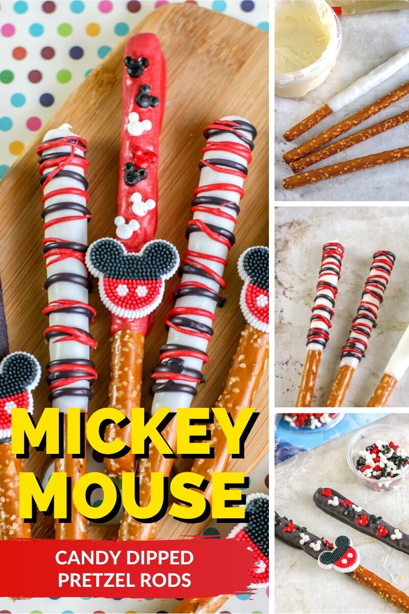 Mickey Mouse Candy Dipped Pretzel Rods