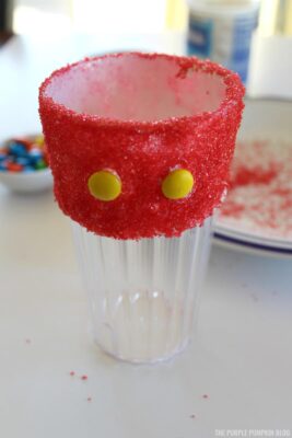 candy buttons on glass