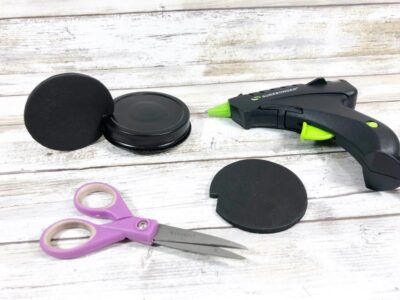 attaching ears with glue gun
