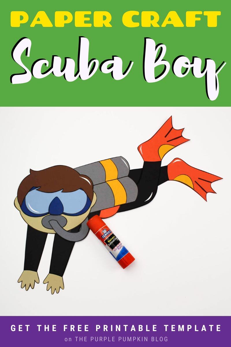 Paper Craft Scuba Boy with Free Printable Template