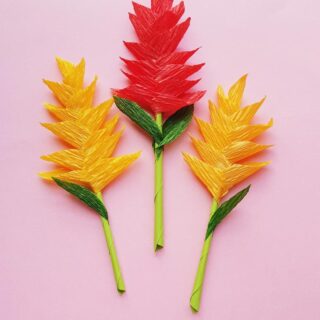 Crepe Paper Ginger Flowers Craft