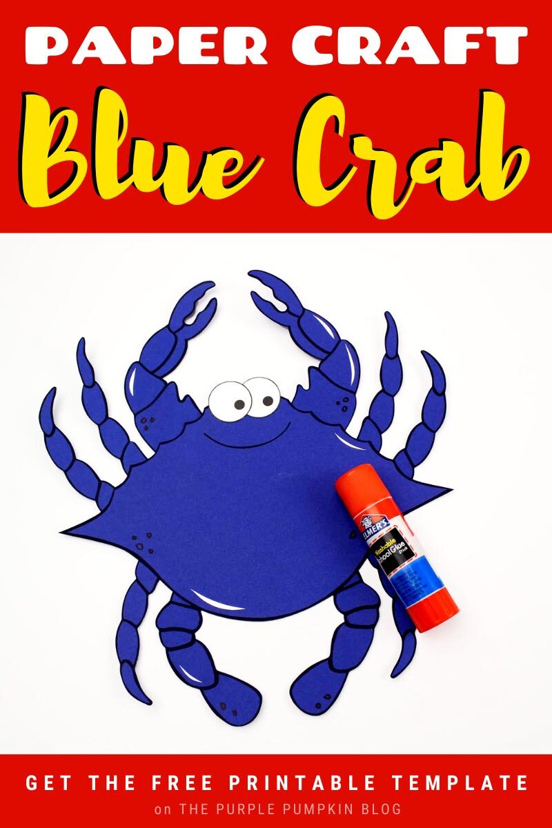 Paper Craft Blue Crab with Free Printable Template
