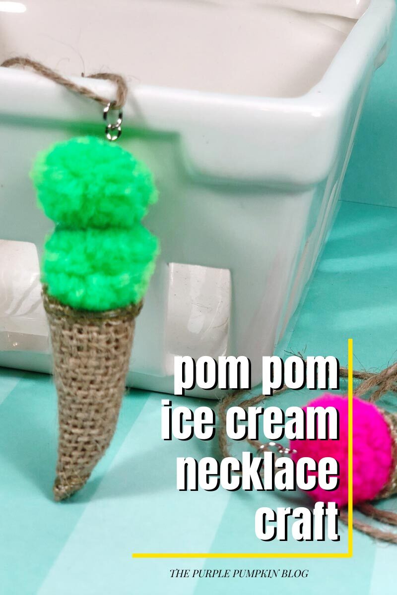 Pom Pom Ice Cream Necklace Craft