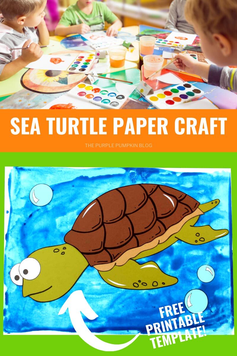 Sea Turtle Paper Craft - Free Printable Template