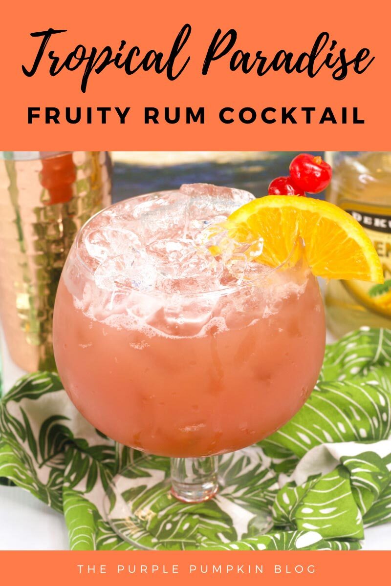 Tropical Paradise Fruity Rum Cocktail