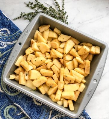 Apple Crisp Filling in Baking Pan
