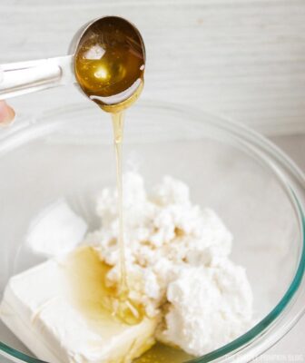 Cheesecake ingredients in bowl