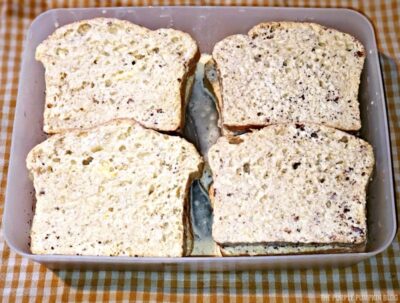 Fully soaked slices of bread