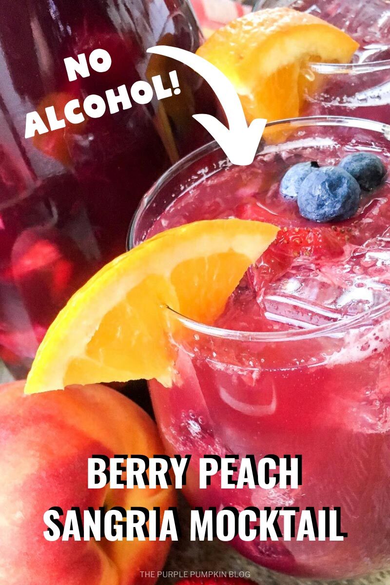 No Alcohol Berry Peach Sangria Mocktail