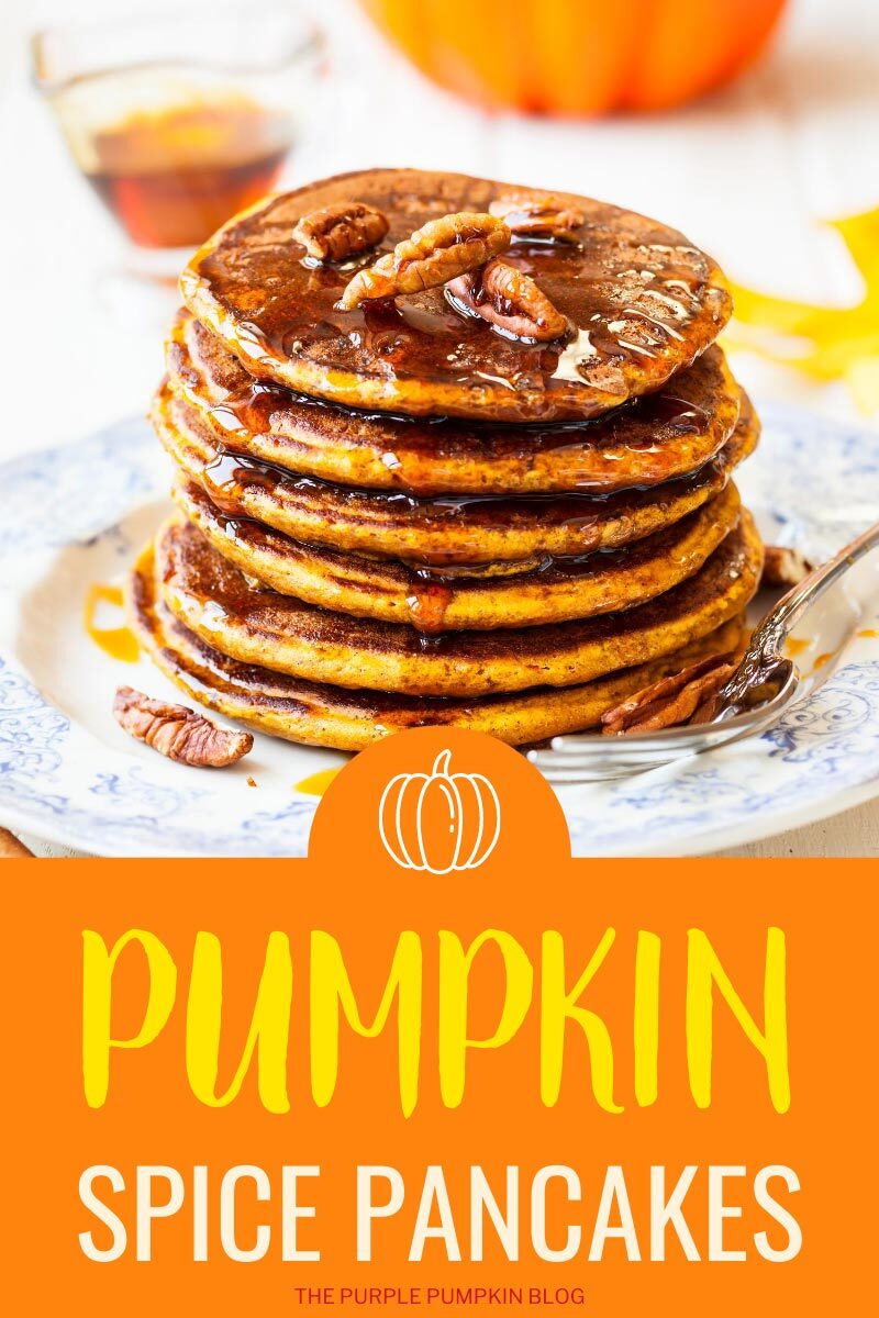 Pumpkin Spice Pancakes with Syrup & Nuts