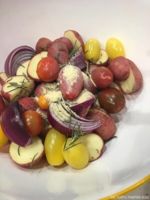 Seasoned Tomatoes, Potatoes, and Red Onion
