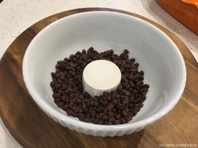 Chocolate chips in bowl