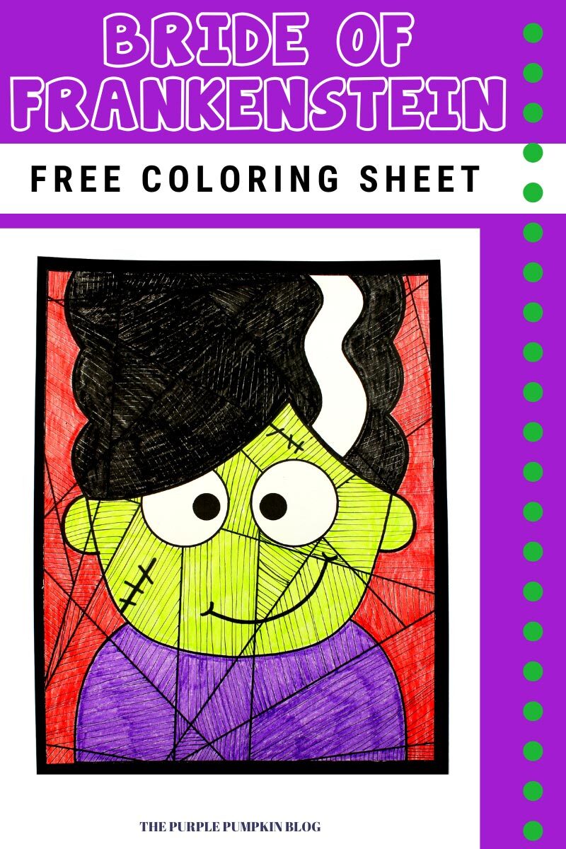 Bride of Frankenstein Free Coloring Sheet
