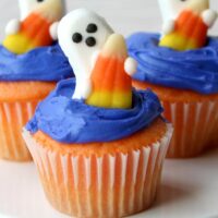 Candy Corn Ghost Cupcakes Recipe