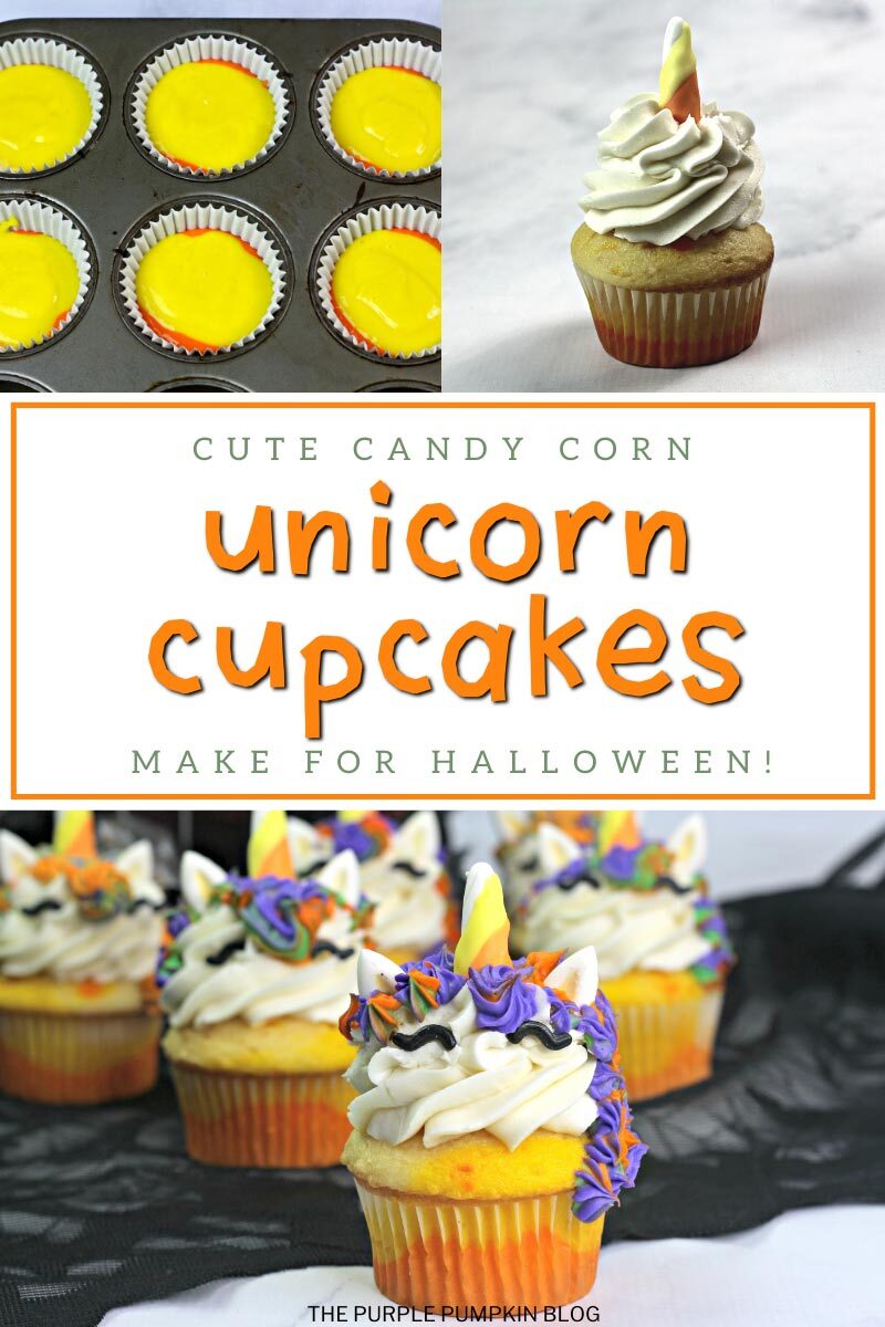 Cute Candy Corn Unicorn Cupcakes