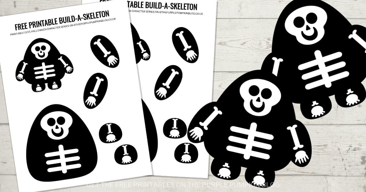 Build a Skeleton! Free Printable Halloween Paper Craft for Kids