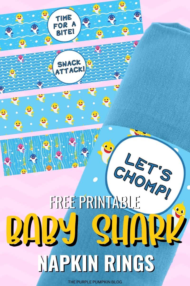 Free Printable Baby Shark Napkin Rings
