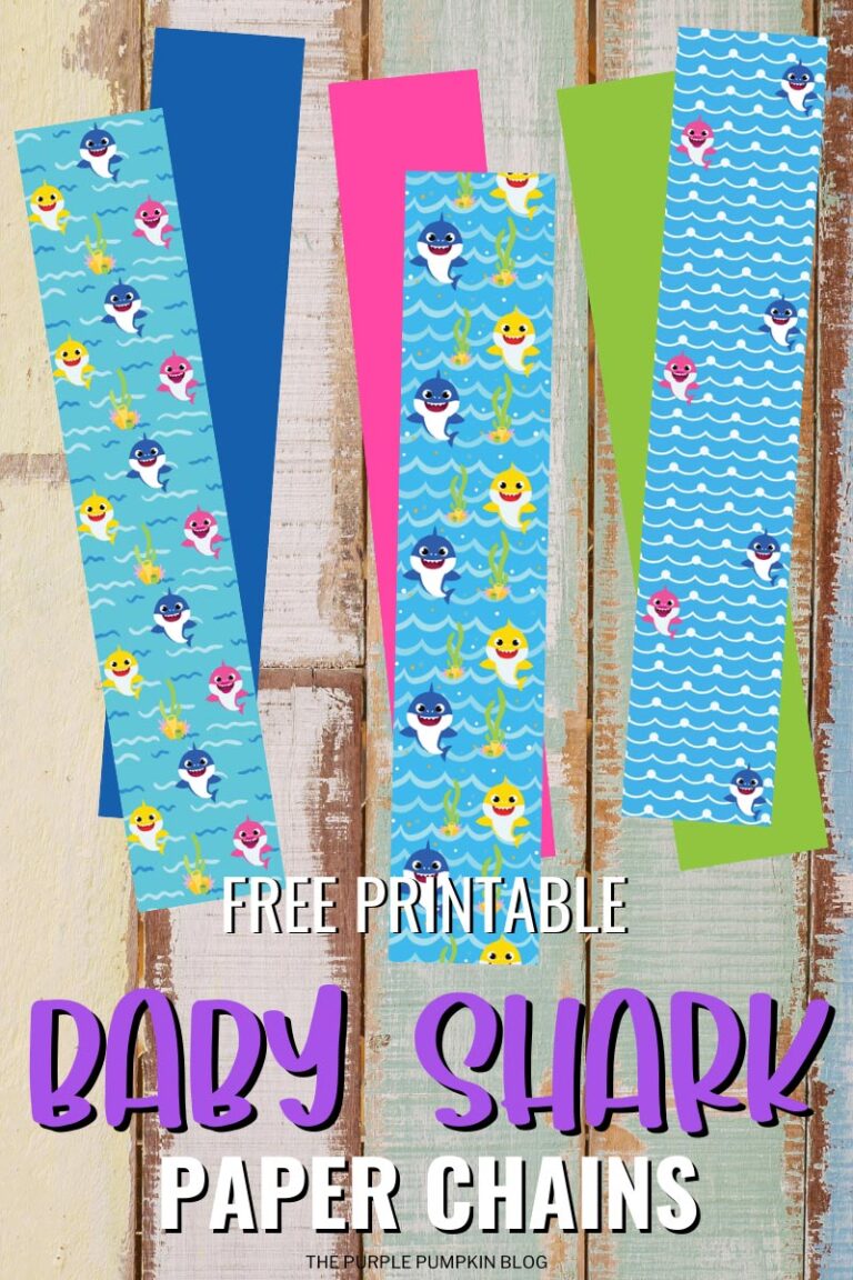 Free Printable Baby Shark Paper Chains (Baby Shark Party Printables)