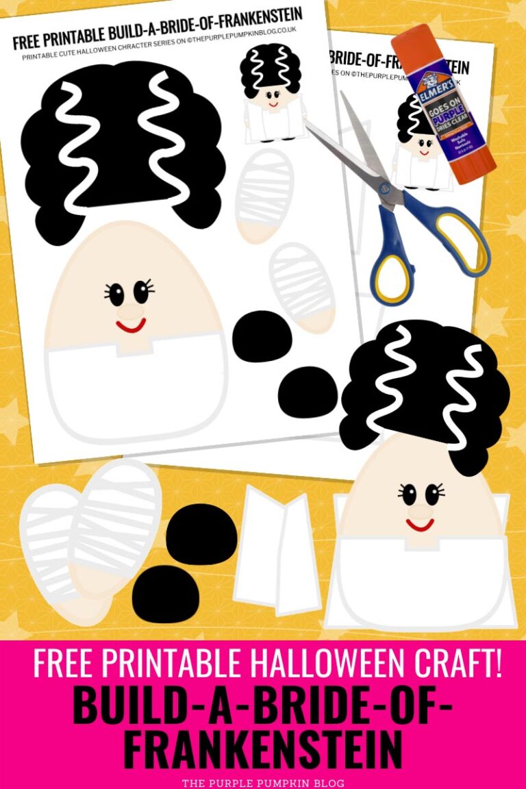 Build a Bride of Frankenstein! Free Printable Halloween Paper Craft
