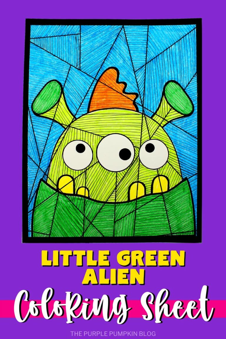 Free Printable Alien Coloring Sheet & Line Activity for Halloween!