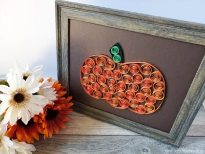 Paper Quill Pumpkin in Frame