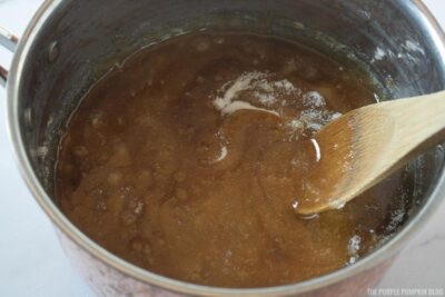 Melting sugars in pan