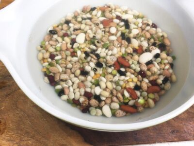 Dried Beans Soaking in Water