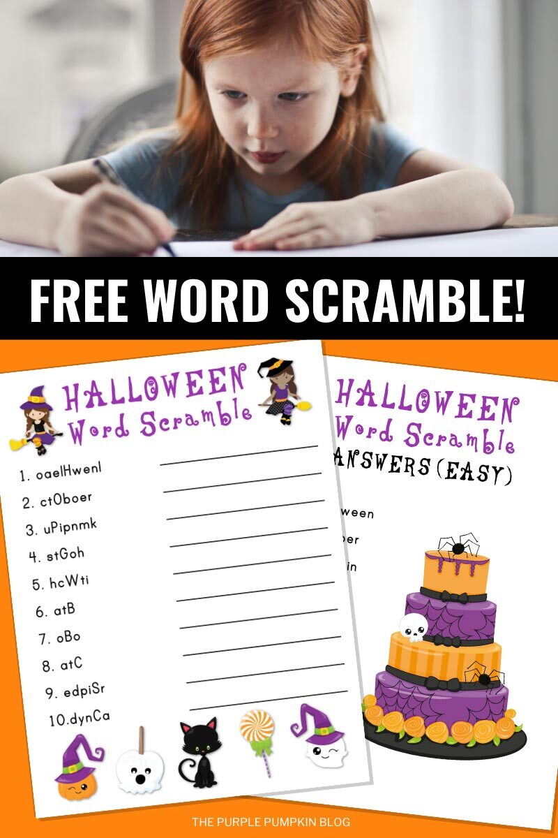 Free Easy Word Scramble for Halloween