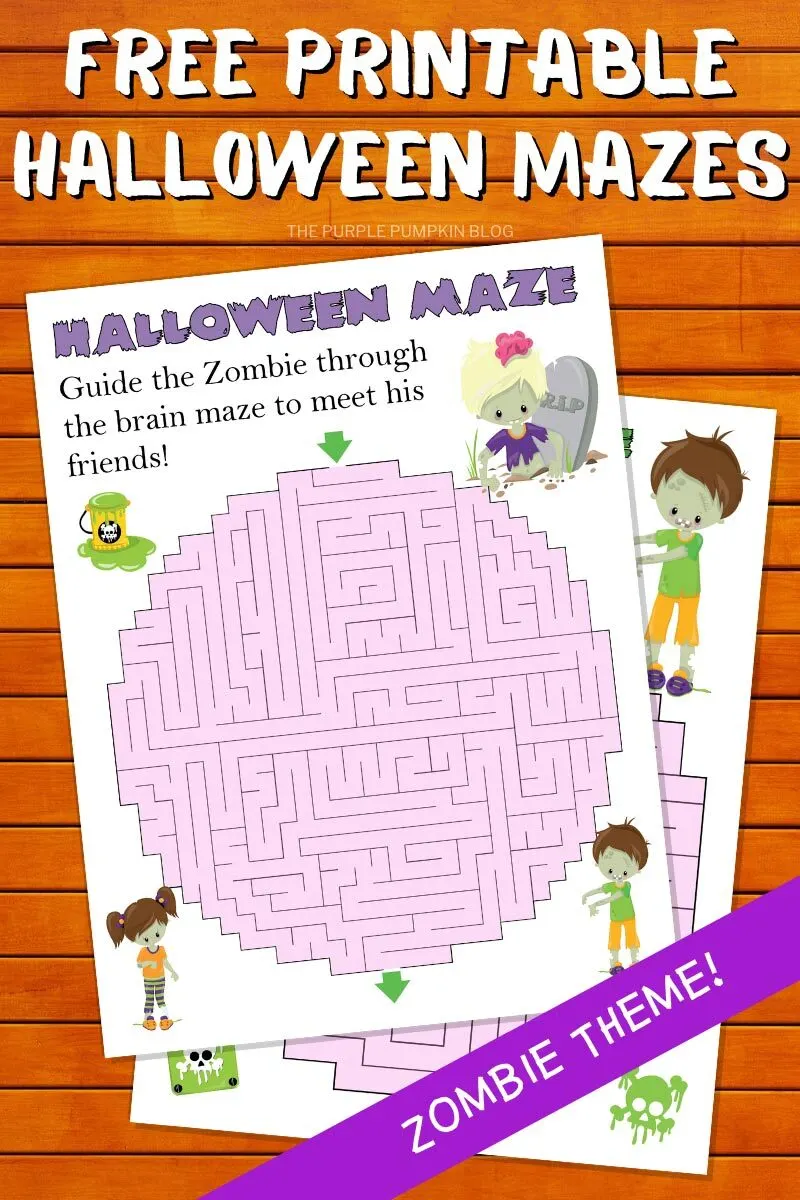 Free Printable Zombie Mazes to Solve for Halloween!