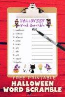 Free Printable Halloween Word Scrambles To Solve!