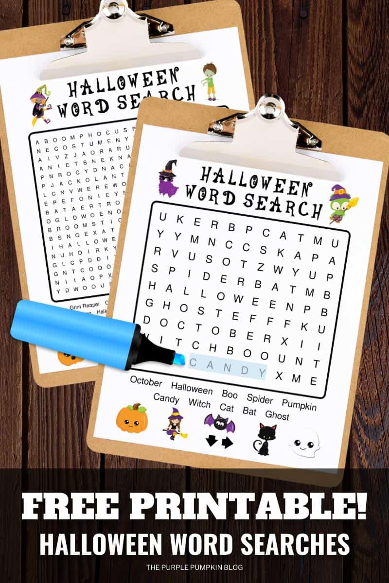 Free Printable Halloween Word Search Puzzles to Solve!