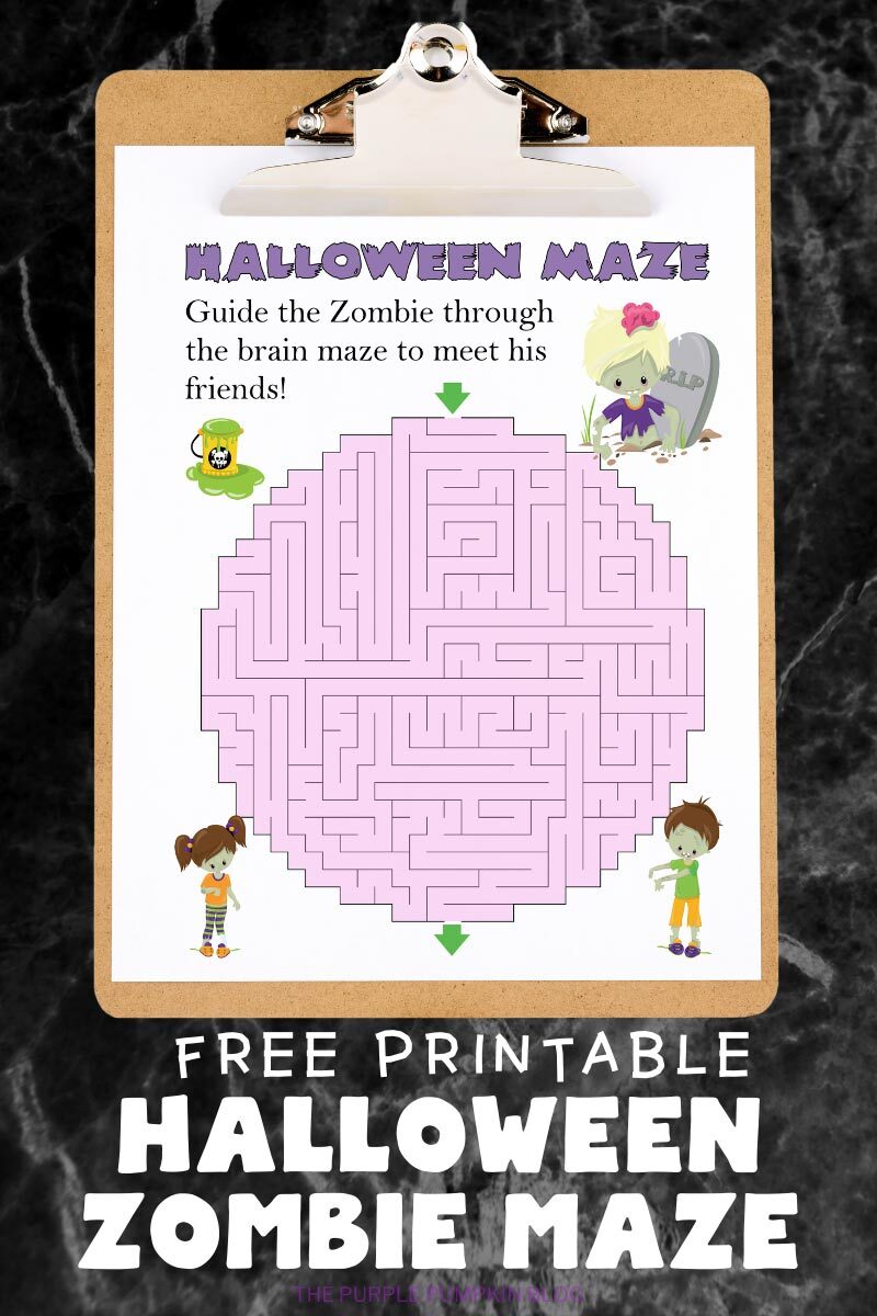 Free Printable Halloween Zombie Maze