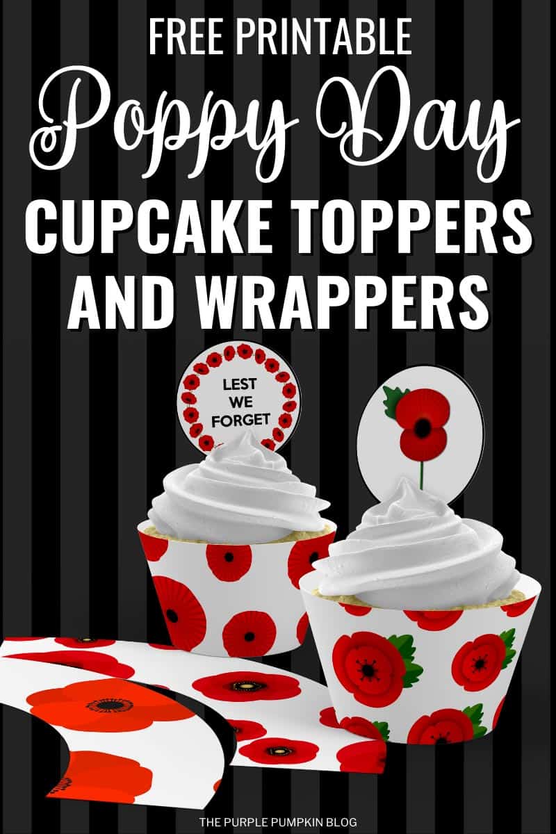 Free Printable Poppy Day Cupcake Toppers for Remembrance Day