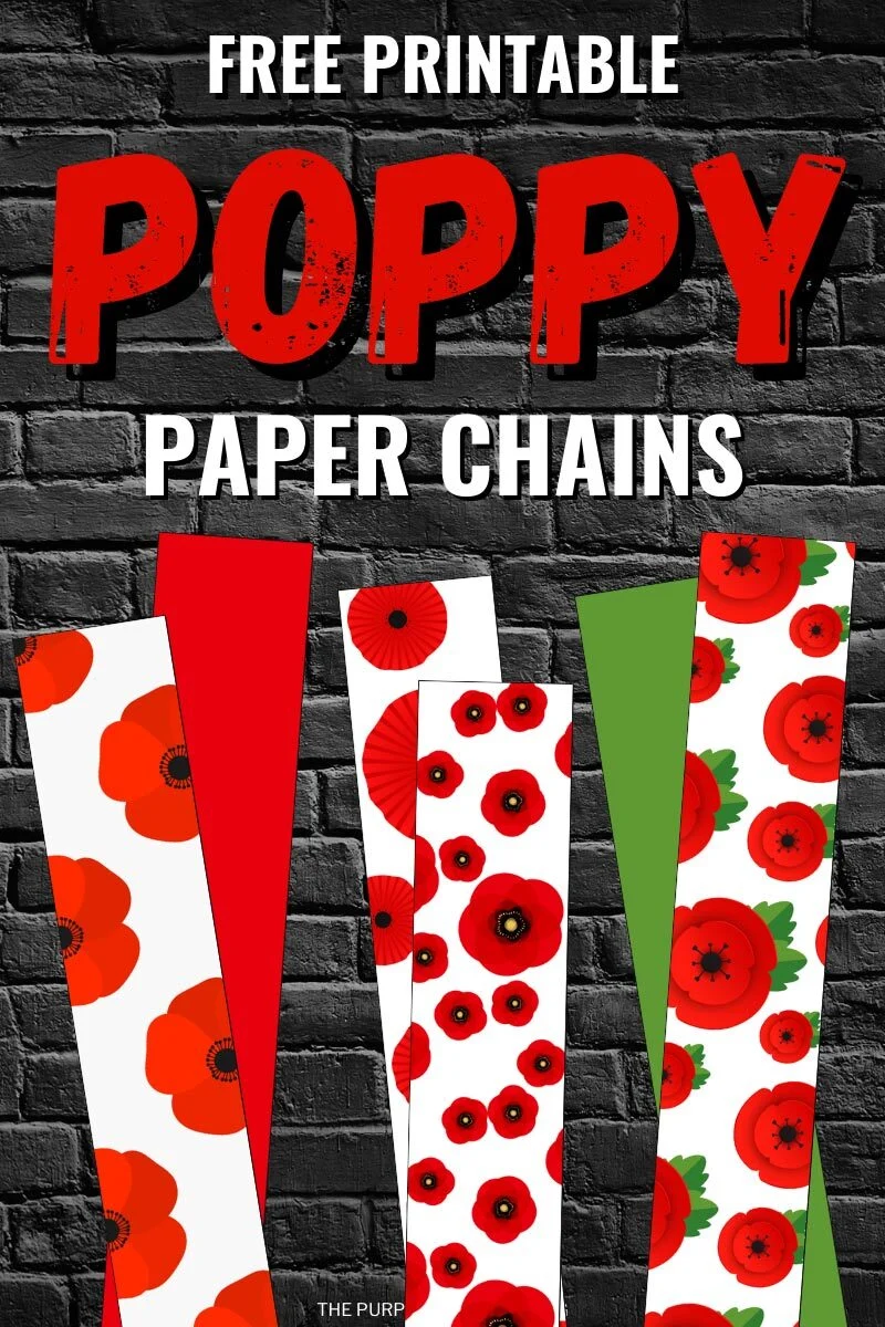 Free Printable Poppy Paper Chains for Remembrance Day
