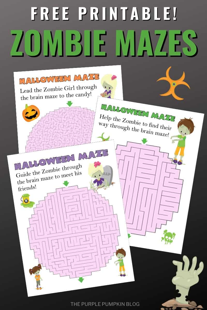 Free Printable Zombie Mazes