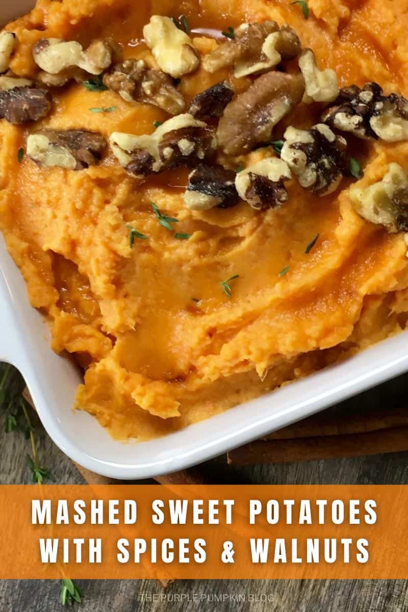 Mashed Sweet Potatoes with Spices & Walnuts