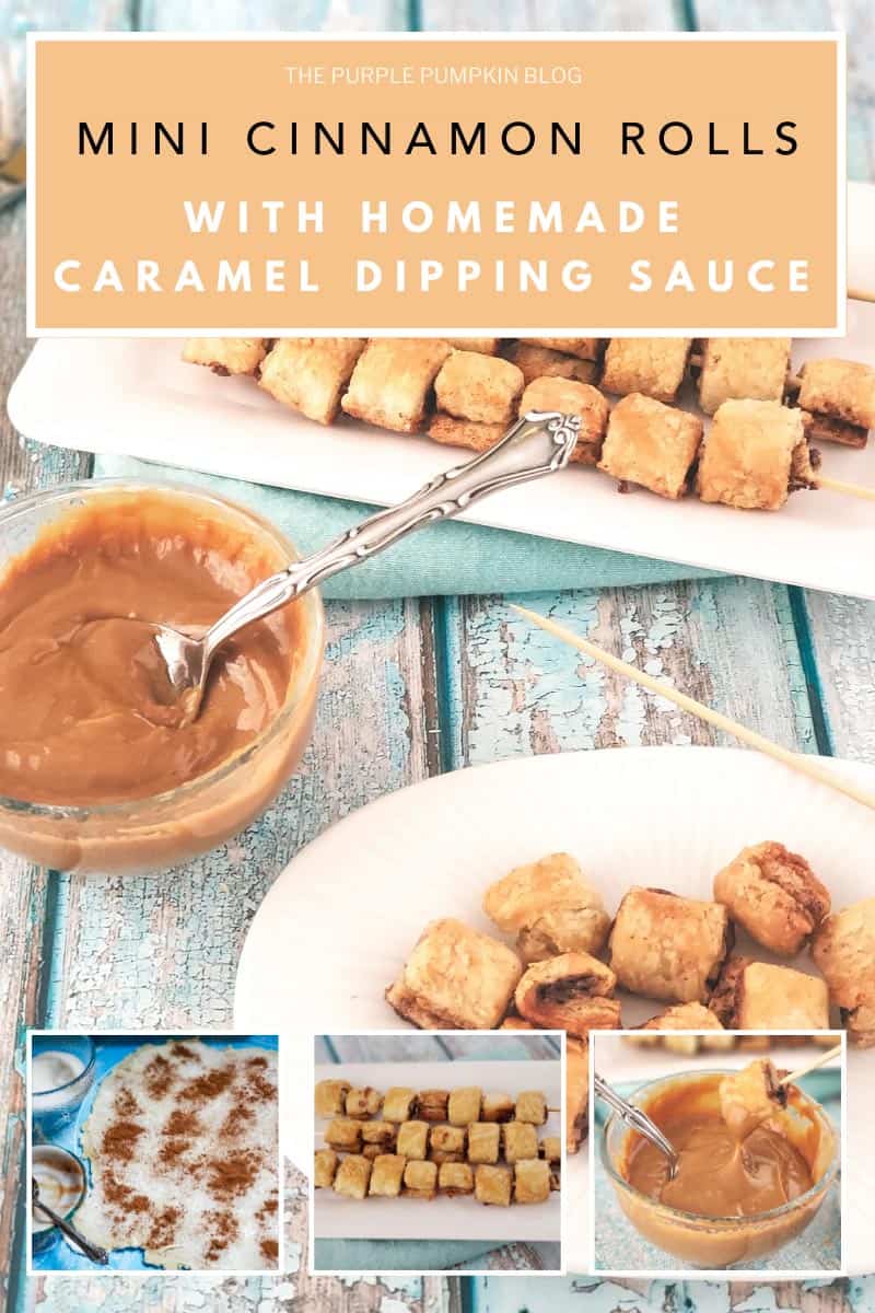 Mini Cinnamon Rolls with Homemade Caramel Dipping Sauce