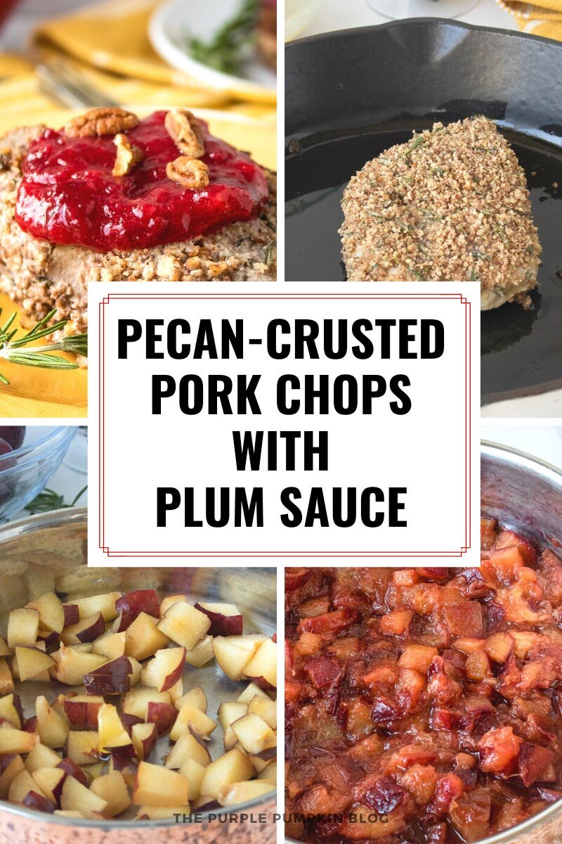 Pecan-Crusted Pork Chops topped with Plum Sauce