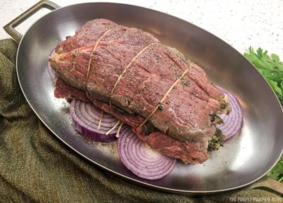 Rolled tenderloin in pan