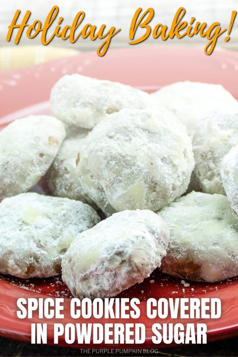 Spice Cookies Covered in Powdered Sugar - Holiday Baking