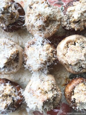 Stuffed mushrooms ready to bake