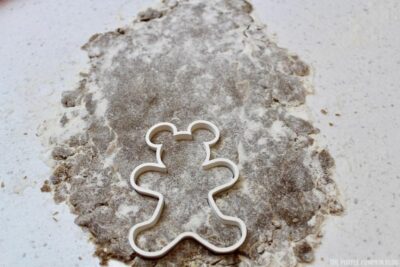 Cutting Mickey Mouse Gingerbread Cookies