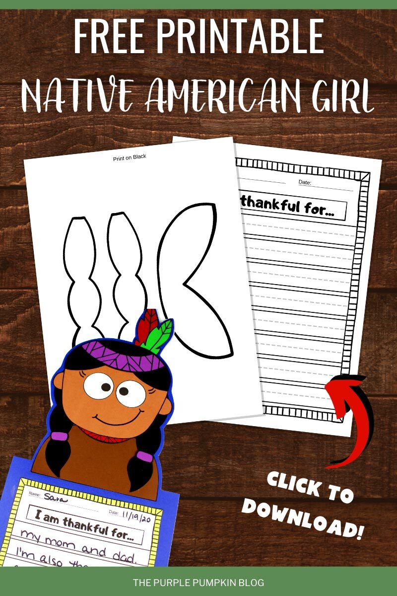 Free Printable Native American Girl Activity