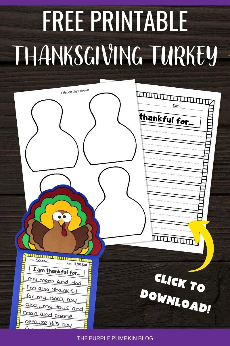 Free Printable Thanksgiving Turkey Craft