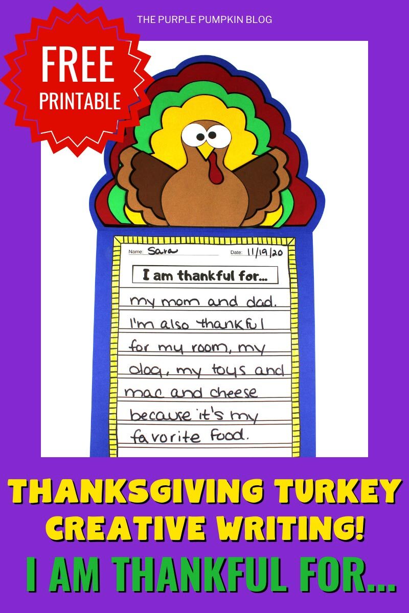 Free Printable Thanksgiving Turkey Creative Writing