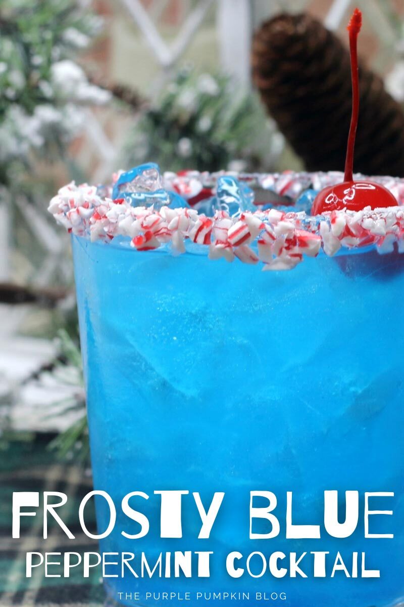 Frosty Blue Peppermint Cocktail