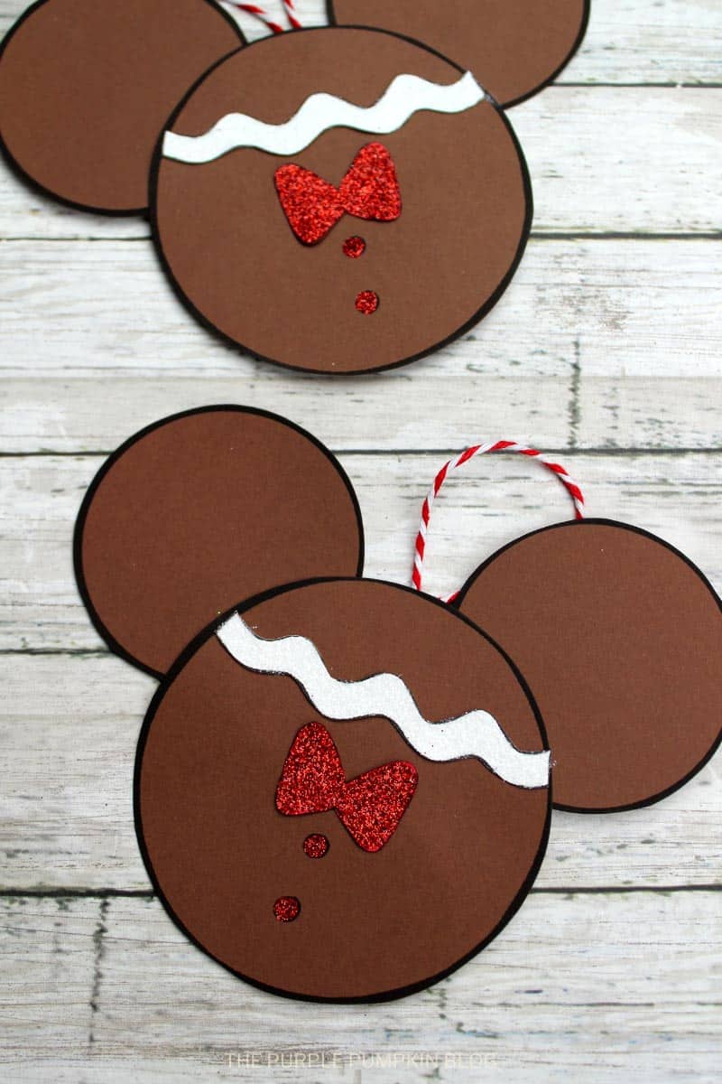 Adorable Gingerbread Mickey Mouse Christmas Ornament Craft